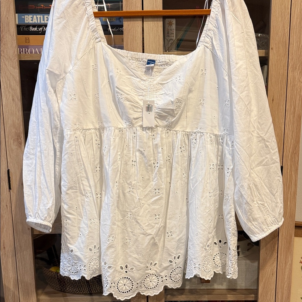 White Eyelet Women's Top